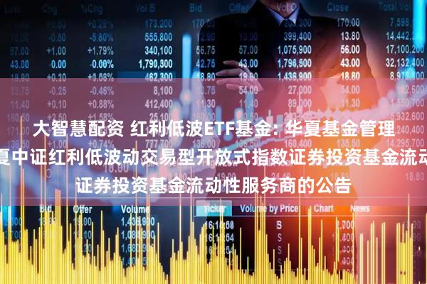 大智慧配资 红利低波ETF基金: 华夏基金管理有限公司关于华夏中证红利低波动交易型开放式指数证券投资基金流动性服务商的公告